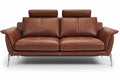 Sofa skórzana z poduszkami i metalowymi nogami – nowoczesny design